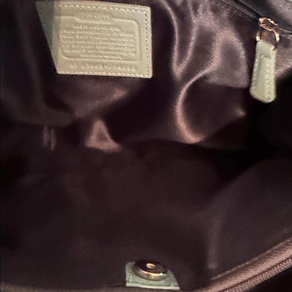 Coach Teal Pebbled Leather Satchel - Picture 4 of 6